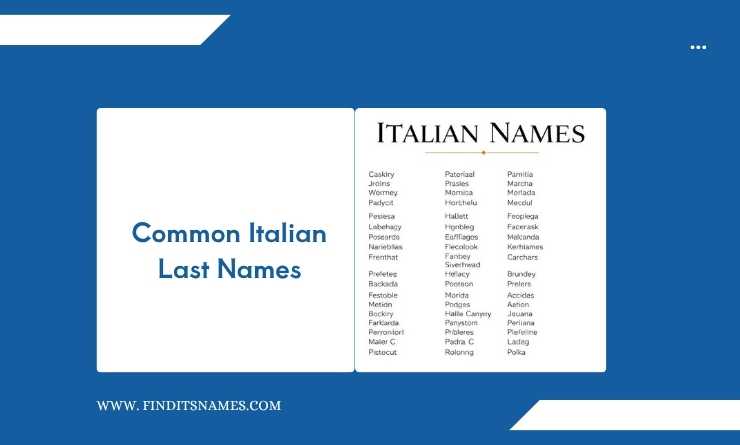Common Italian Last Names
